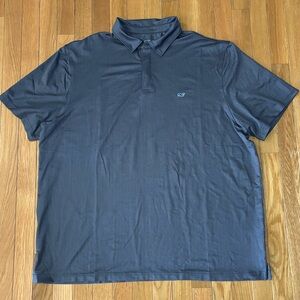 Vineyard Vines Performance Polo Shirt XXL Men's Gray Herringbone Logo